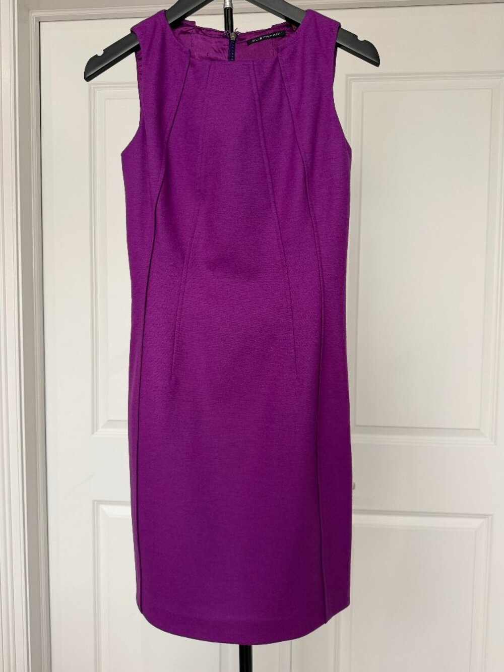 Elie Tahari Purple Wool Blend Sleeveless Sheath Dress Size 0